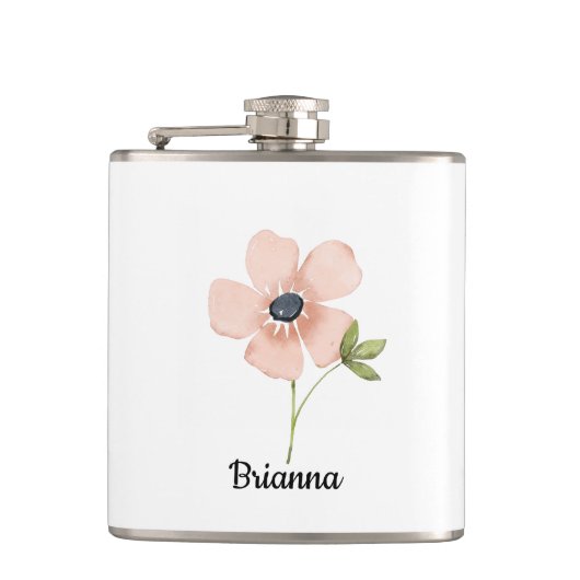 Flasques Nom de fleur aquarelle rose (Devant)