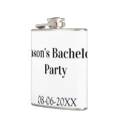 Flasques Nom de la fête de célibataire date simple minimal  (Gauche)