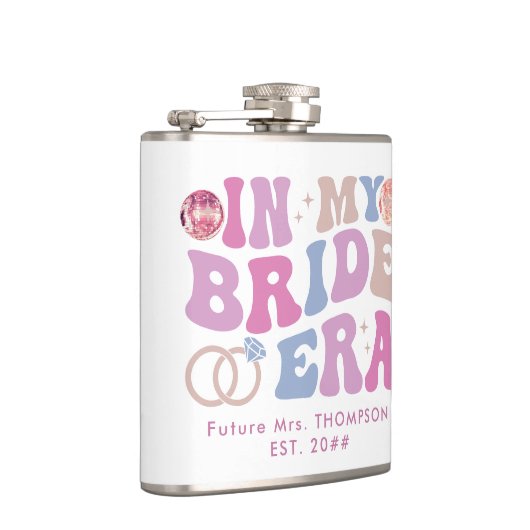 Flasques Nom de la mariée de script rétro groovy dans mon é (Droite)