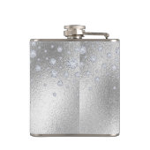 Flasques Nom de monogramme de diamants d'argent script (Dos)