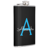 Flasques Nom de monogramme féminin écriture bleu noir (Droite)