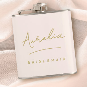 Flasques Nom de script personnalisé Rose Gold Bachelorette