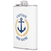 Flasques Nom du bateau capitaine Ancre Gold Style Laurel Bl (Gauche)