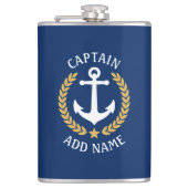 Flasques Nom du bateau capitaine Ancre Gold Style Laurel Ma (Devant)