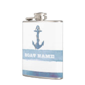 Flasques Nom du bateau nautique, Ancre, corde, Bleu clair b (Gauche)