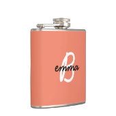 Flasques Nom du corail | Initiale Moderne tendance Style Or (Droite)