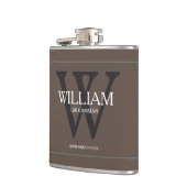 Flasques Nom du Groomsman personnalisé Tan Mariage Flask (Gauche)