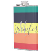 Flasques Nom du monogramme de bande de bloc couleur arc-en- (Gauche)