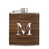 Flasques Nom du monogramme Moderne Bois Rustique Classique (Devant)
