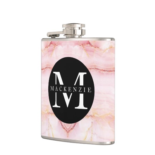 Flasques Nom du monogramme or Rose mignon (Gauche)