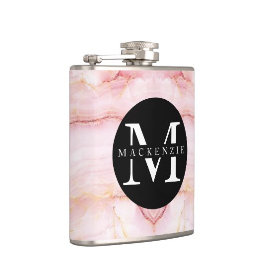 Flasques Nom du monogramme or Rose mignon (Droite)