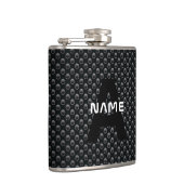 Flasques Nom du monogramme personnalisé Texture noire et bl (Droite)