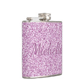 Flasques Nom du monogramme rose étincelle mignon (Droite)