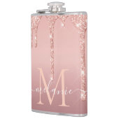 Flasques Nom du monogramme Texte Rose or Parties scintillan (Gauche)