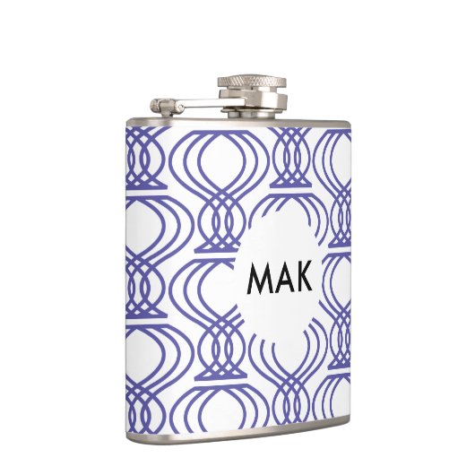 Flasques Nom du Motif final bleu Monogramme (Droite)