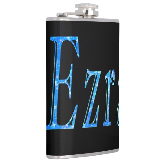 Flasques Nom Ezra Conçu Bleu, (Droite)