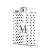 Flasques Nom fait sur commande Monogram.White et pois noir (Gauche)