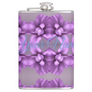 Flasques Nom Floral Violet - Cadeau Fleur Personnalisable