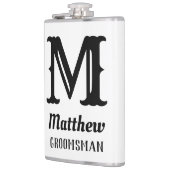 Flasques Nom Masculine Monogramme Classic Mariage Noir (Gauche)