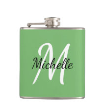 Nom minimal simple du monogramme vert + initial