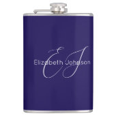 Flasques nom minimaliste classique bleu et blanc customisé (Devant)