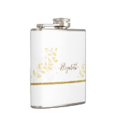 Flasques Nom Monogramme Pailleté Or Élégant (Droite)