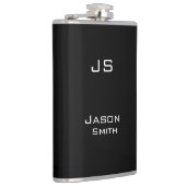 Flasques Nom personnalisable, initiales minimalistes (Droite)