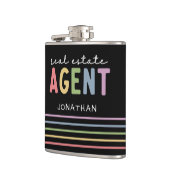 Flasques Nom personnalisé Agent immobilier | Cadeau Realtor (Gauche)