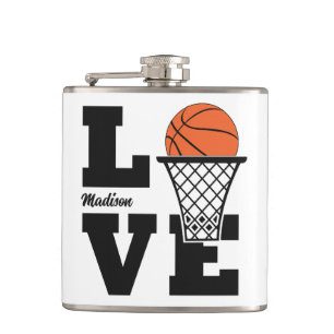 Flasques Nom personnalisé Amour de basketball