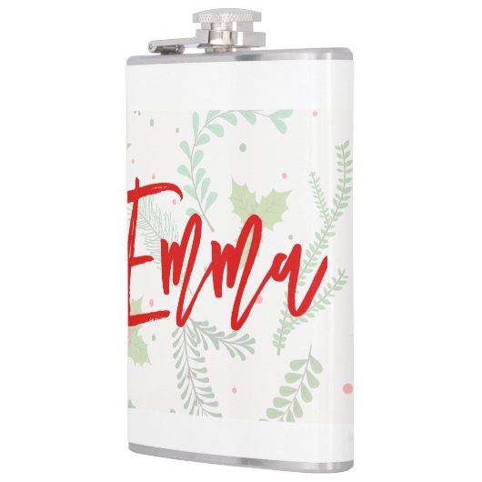 Flasques Nom personnalisé avec motif de Noël (Gauche)