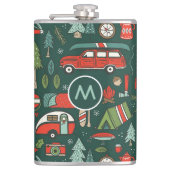 Flasques Nom personnalisé Camping de Noël rustique (Devant)