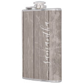 Flasques Nom personnalisé Fiole de bois d'Élégance rustique (Gauche)