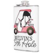 Flasques Nom personnalisé Funny 19th Hole Golf Flamant rose (Gauche)