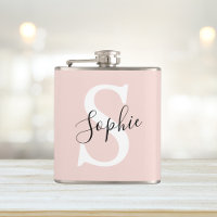 Nom personnalisé moderne Monogram Pastel Rose
