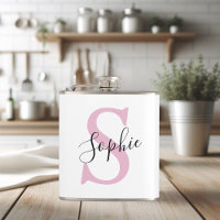 Nom personnalisé moderne Monogramme rose