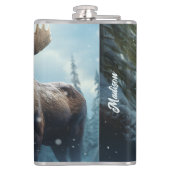 Flasques Nom personnalisé Moose d'hiver (Dos)