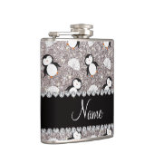 Flasques Nom personnalisé parties scintillant argent pingou (Droite)