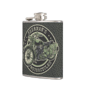 Flasques NOM personnalisé Retro Military Motorcycle Biker (Gauche)