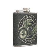 Flasques NOM personnalisé Retro Military Motorcycle Biker (Droite)