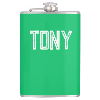 Flasques Nom personnalisé Solide Apple Green Monogramme