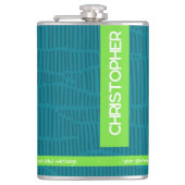 Flasques Nom personnalisé vert moderne (Devant)