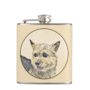 Flasques Norwich Terrier Peinture - Cute Original Chien Art