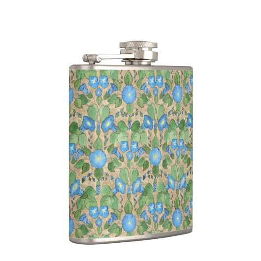 Flasques Nostalgale Blue Morning Glory Hip Flask (Droite)