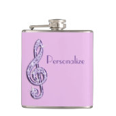 Flasques Notes de musique scintillantes lilas (Devant)