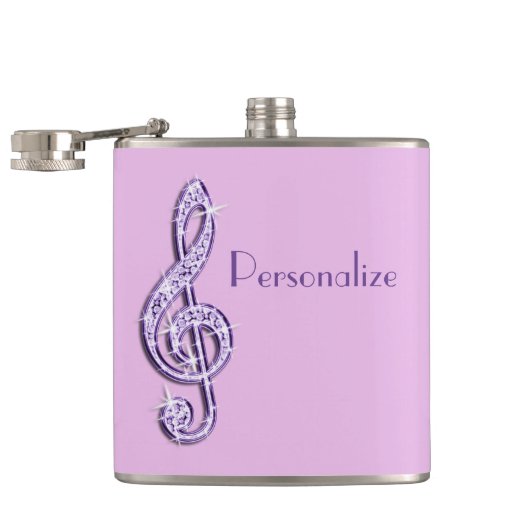 Flasques Notes de musique scintillantes lilas (Ouvert)