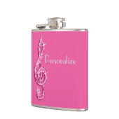 Flasques Notes de musique scintillantes rose (Gauche)