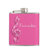 Flasques Notes de musique scintillantes rose (Devant)