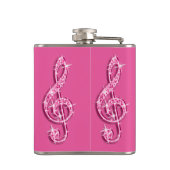 Flasques Notes de musique scintillantes rose (Dos)