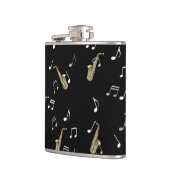 Flasques Notes musicales et saxophones Jazzy (Gauche)