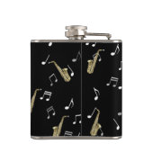 Flasques Notes musicales et saxophones Jazzy (Dos)